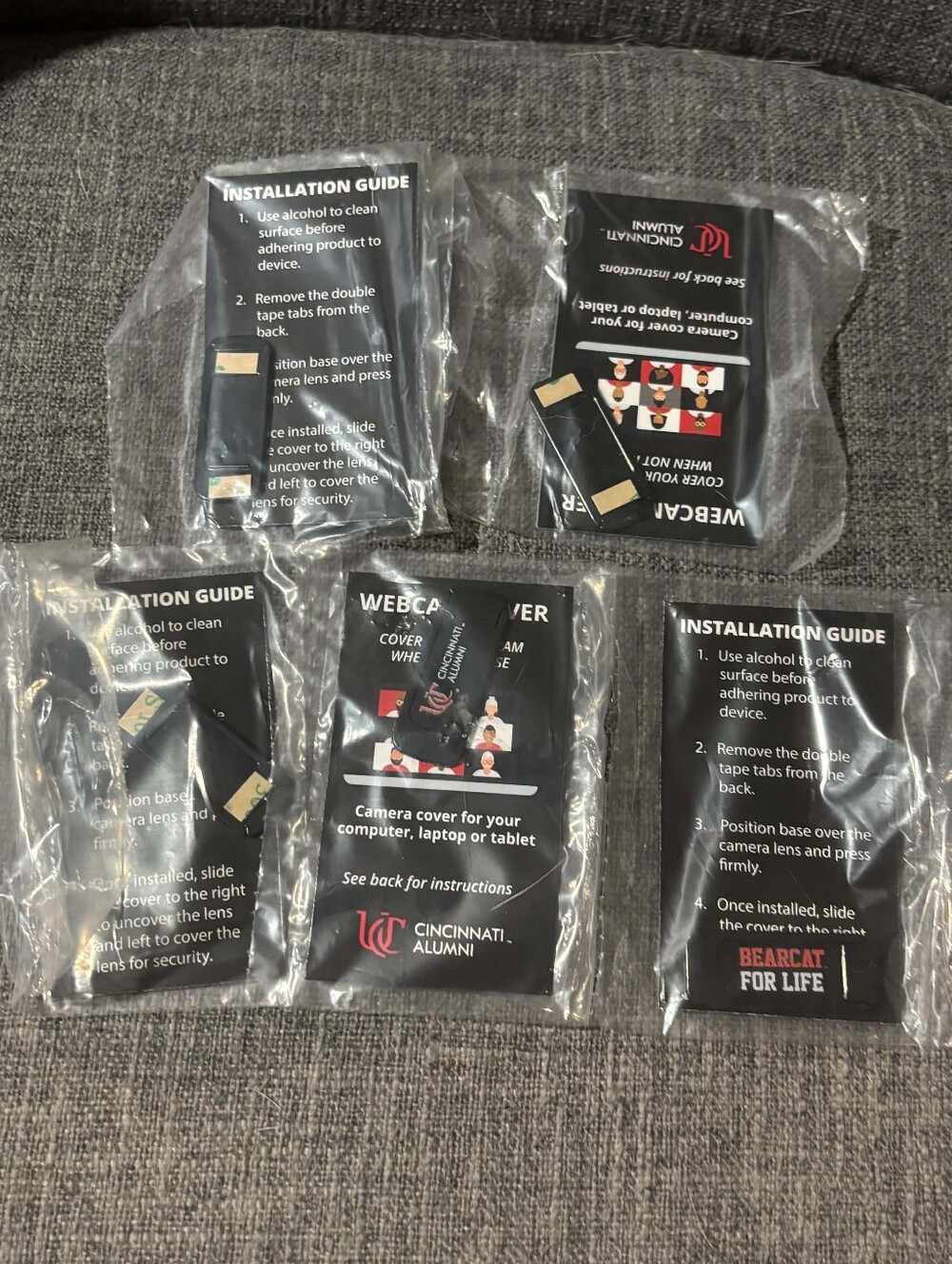 Lot of 5 Web Cam Covers University of Cincinnati Alumni Brand New